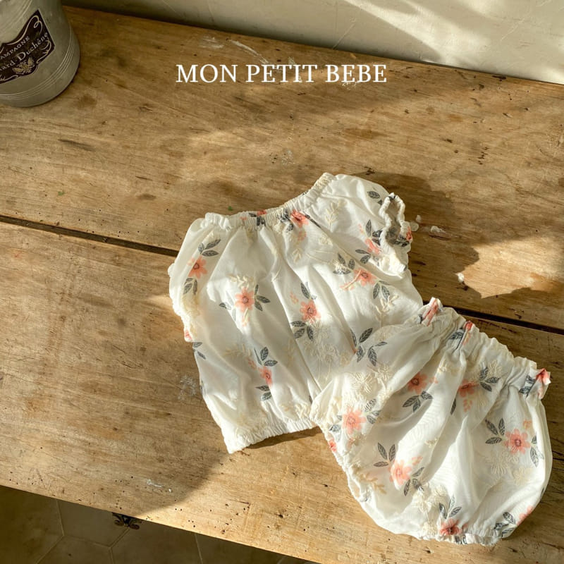 Mon Petit Bebe - Korean Baby Fashion - #onlinebabyboutique - Botte Embrodiery Top Bottom Set - 4