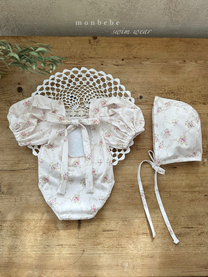 Monbebe - Korean Baby Fashion - #babyootd - Flower Swim Bodysuit