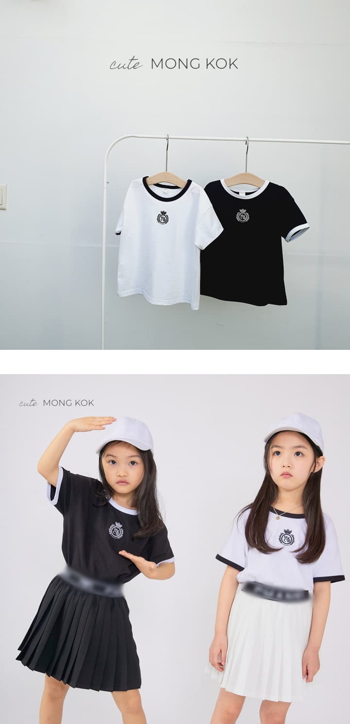 Mong Kok - Korean Children Fashion - #minifashionista - Crown Color Piping Tee