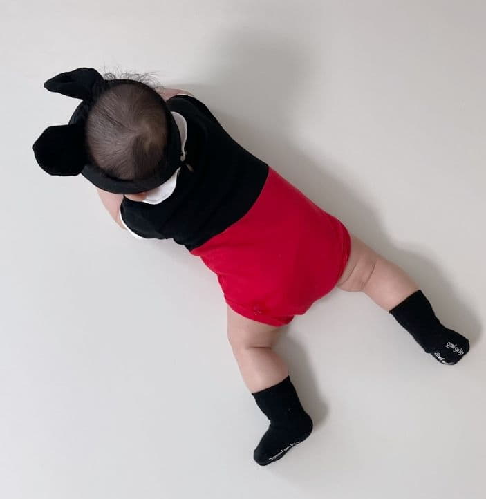 Moran - Korean Baby Fashion - #babyboutiqueclothing - Collar Mickey Bodysuit