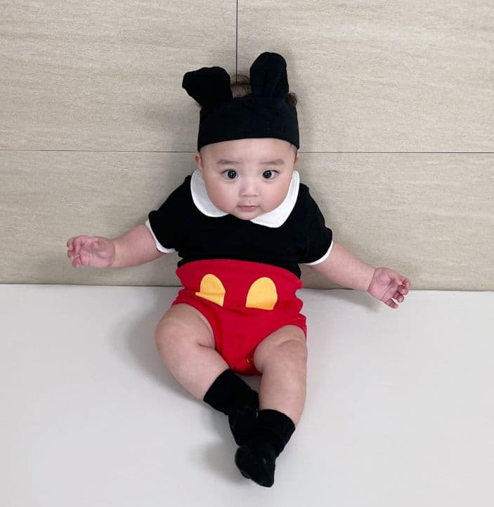 Moran - Korean Baby Fashion - #babyfashion - Collar Mickey Bodysuit - 3