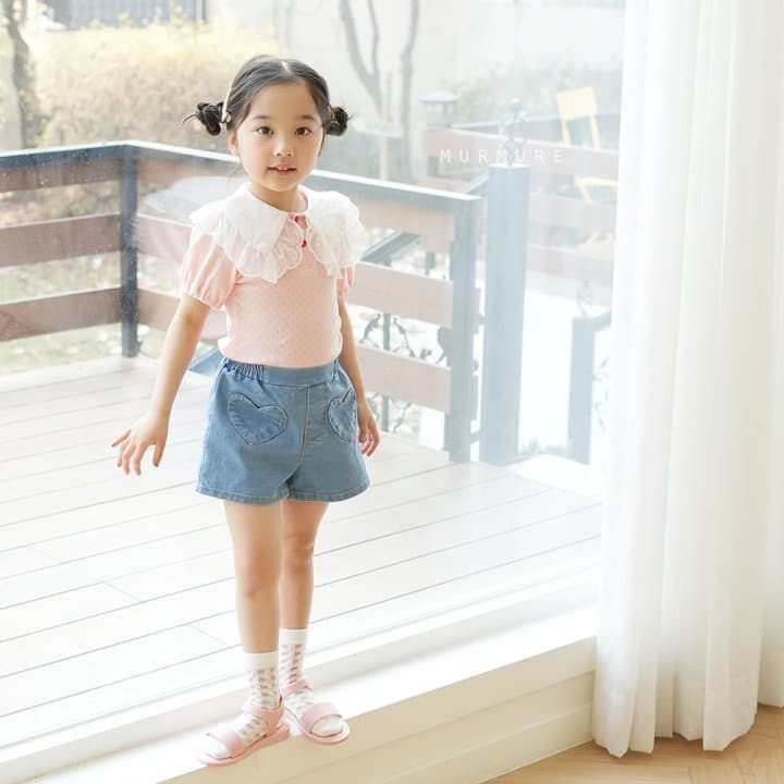 Murmure - Korean Children Fashion - #fashionkids - Heart Pocket Jeans - 3