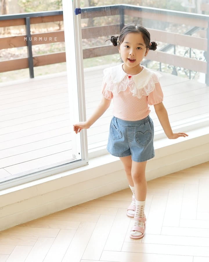 Murmure - Korean Children Fashion - #fashionkids - Heart Pocket Jeans - 4