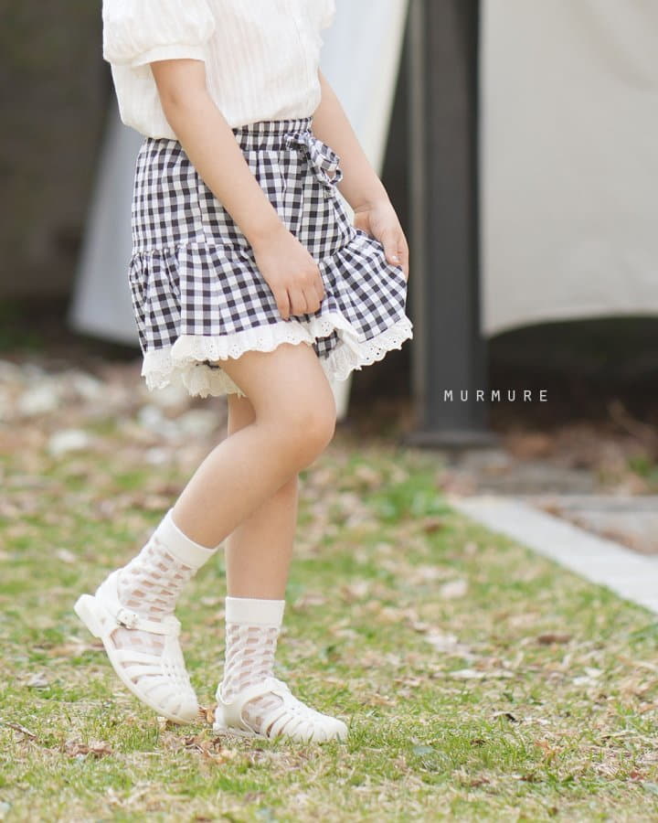 Murmure - Korean Children Fashion - #prettylittlegirls - Check Lake Skirt Pants - 8