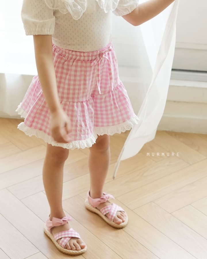 Murmure - Korean Children Fashion - #toddlerclothing - Check Lake Skirt Pants - 10