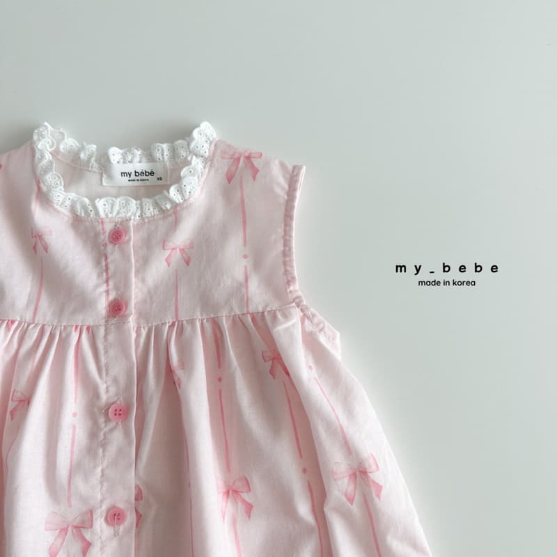 My Bebe - Korean Children Fashion - #childofig - Sleeveless Lace One-piece - 11