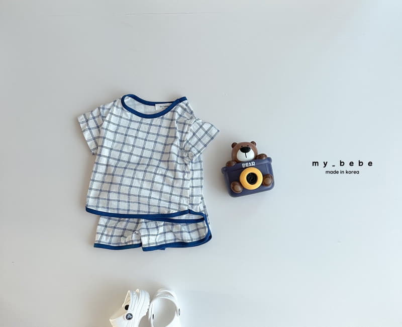 My Bebe - Korean Children Fashion - #childofig - Check Top Bottom Set - 4