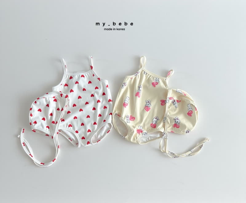 My Bebe - Korean Children Fashion - #designkidswear - String Sleeveless Swimwear - 2