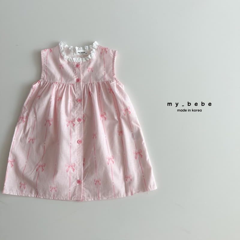 My Bebe - Korean Children Fashion - #littlefashionista - Sleeveless Lace One-piece - 7