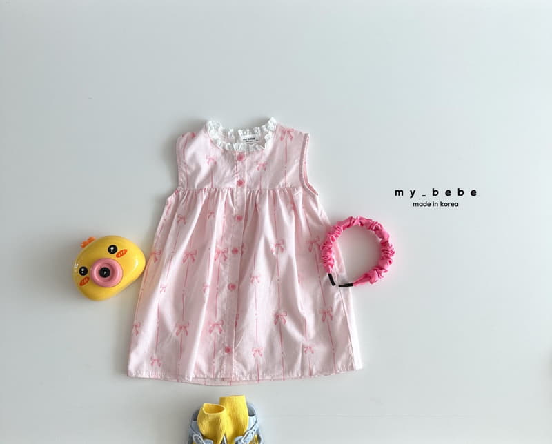 My Bebe - Korean Children Fashion - #magicofchildhood - Sleeveless Lace One-piece - 8