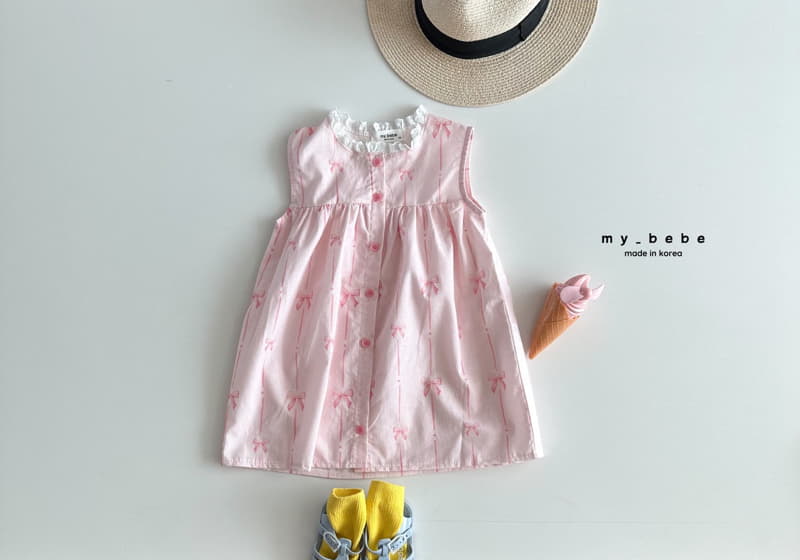 My Bebe - Korean Children Fashion - #minifashionista - Sleeveless Lace One-piece - 9