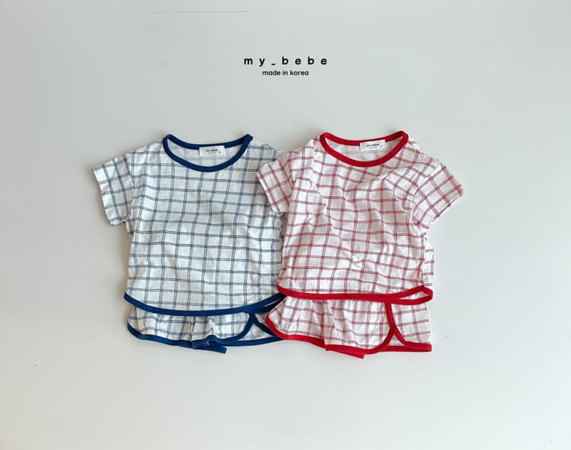 My Bebe - Korean Children Fashion - #prettylittlegirls - Check Top Bottom Set