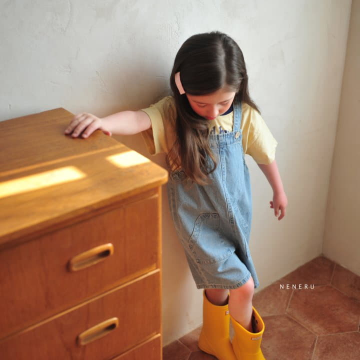 Neneru - Korean Children Fashion - #childofig - Dalgona Denim Dungarees - 6