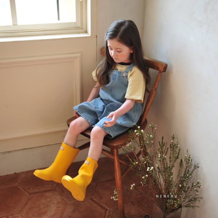 Neneru - Korean Children Fashion - #designkidswear - Dalgona Denim Dungarees - 8