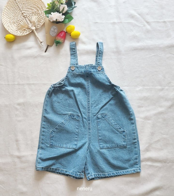 Neneru - Korean Children Fashion - #kidsshorts - Dalgona Denim Dungarees - 11