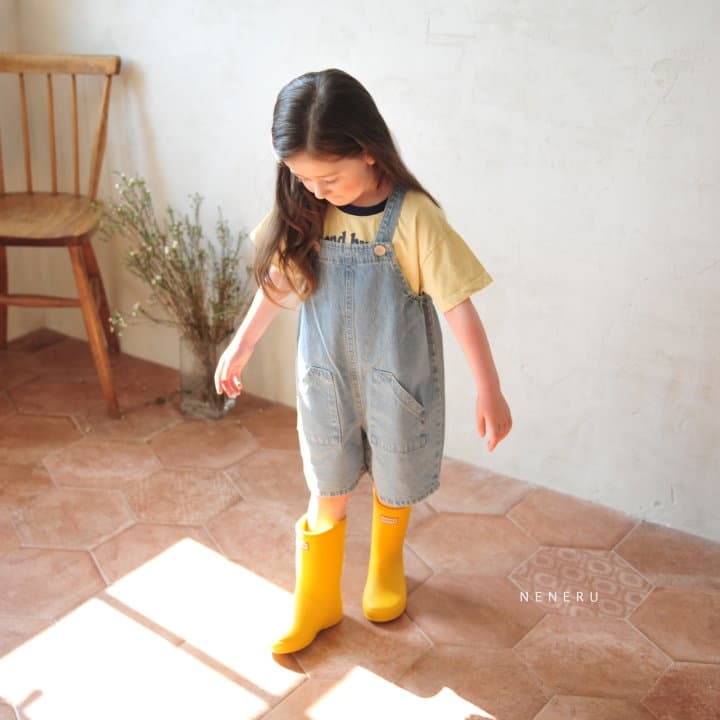 Neneru - Korean Children Fashion - #minifashionista - Dalgona Denim Dungarees