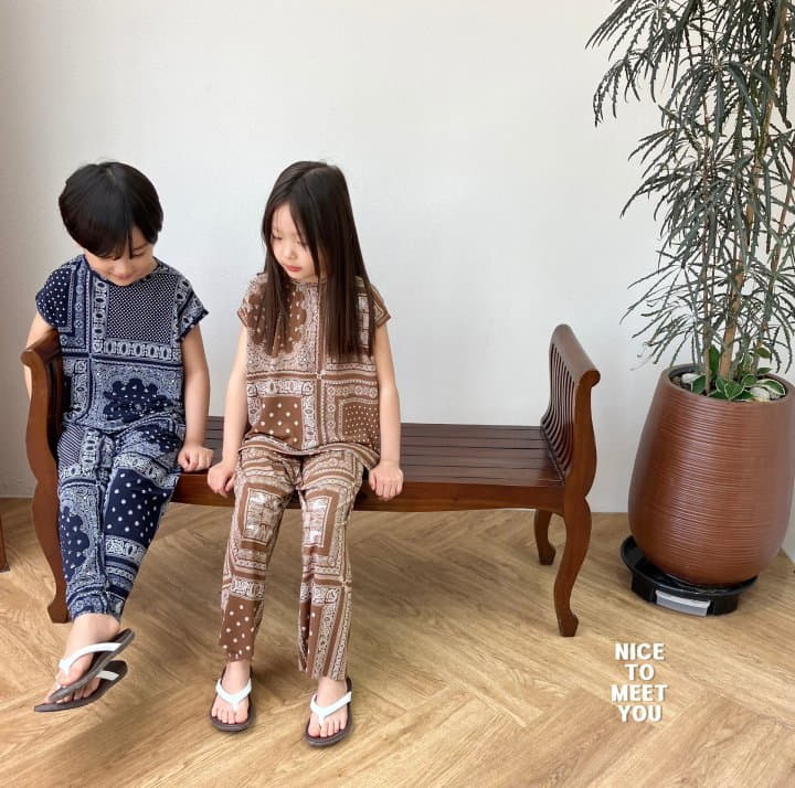 Nice To Meet You - Korean Children Fashion - #Kfashion4kids - Paisely Top Bottom Set - 10