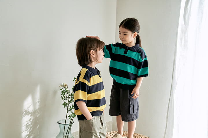 Nrk - Korean Children Fashion - #Kfashion4kids - Stripes Knit Tee - 9