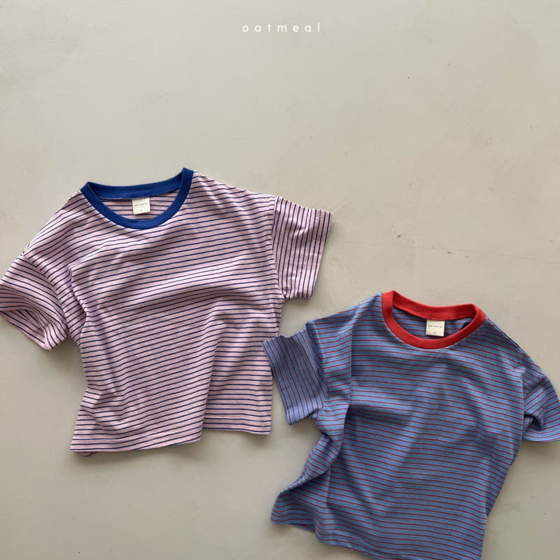 Oatmeal - Korean Children Fashion - #fashionkids - Dydon Stripes Tee