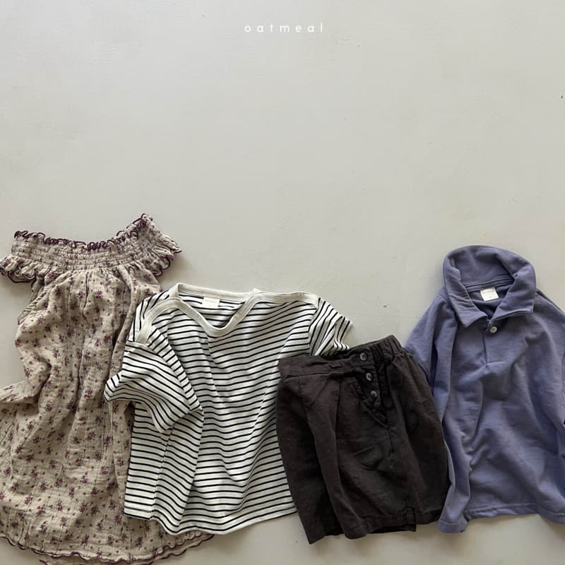 Oatmeal - Korean Children Fashion - #prettylittlegirls - Ending Stripes Tee - 6