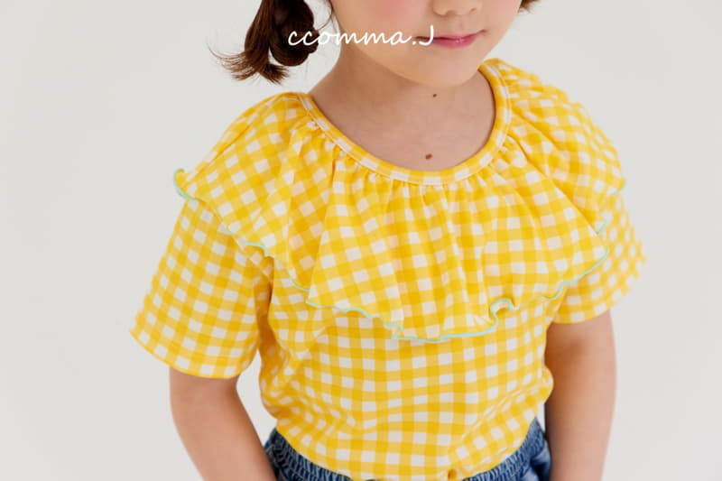 Oda - Korean Children Fashion - #childofig - Back Ribbon Check Tee