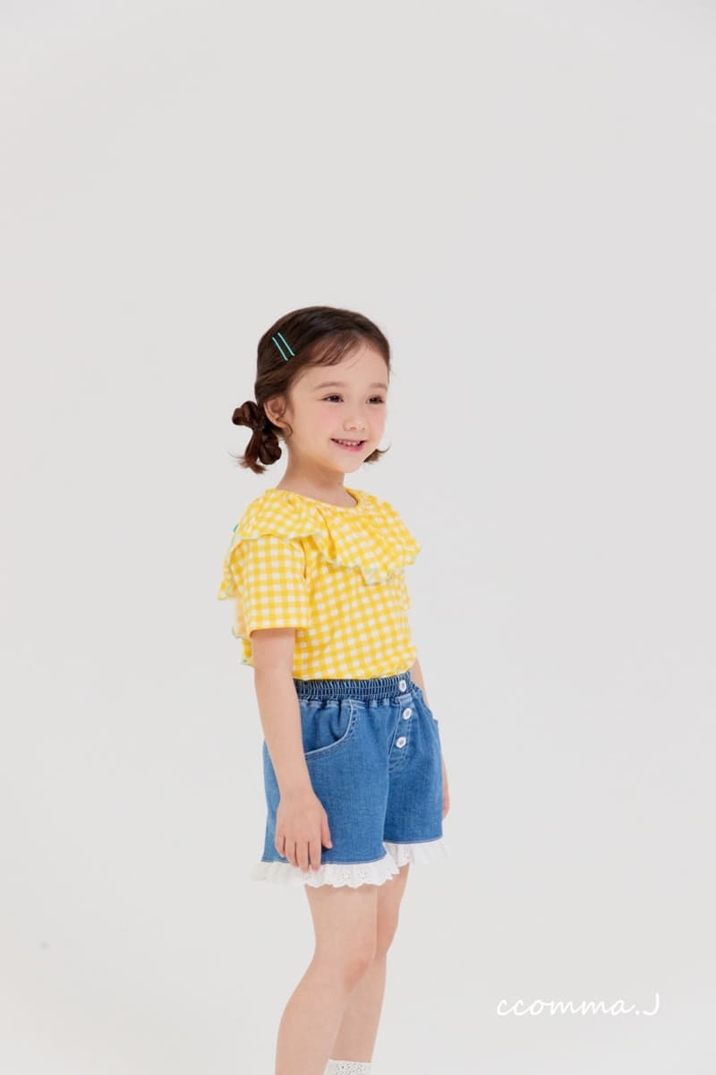 Oda - Korean Children Fashion - #childrensboutique - Back Ribbon Check Tee - 2