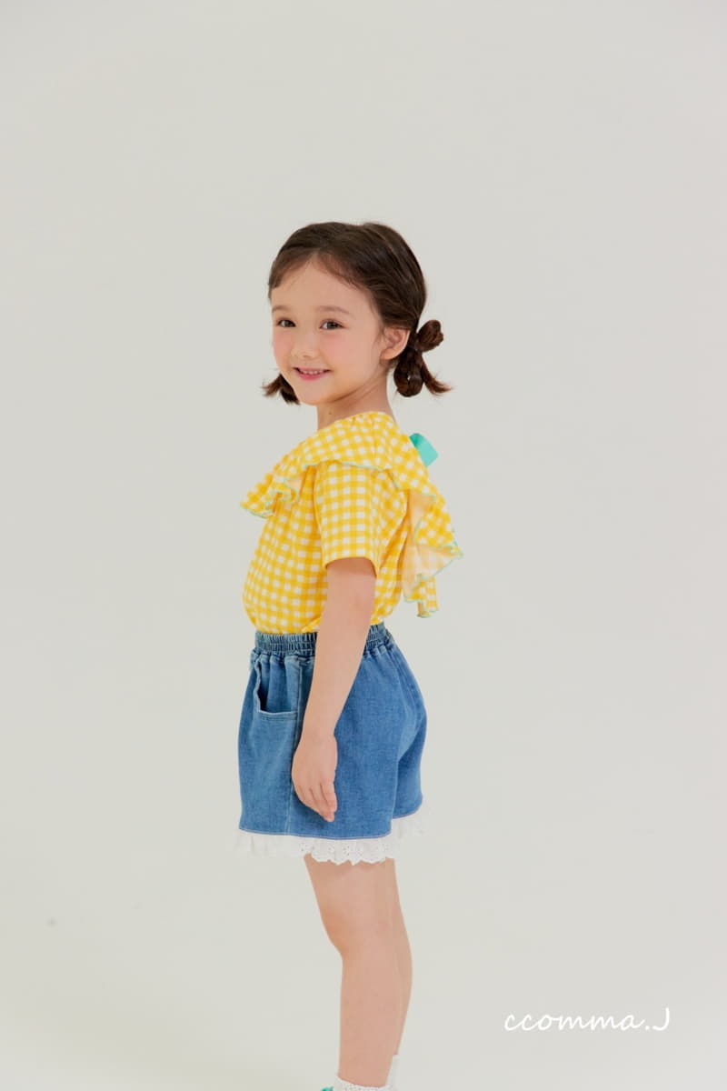 Oda - Korean Children Fashion - #designkidswear - Back Ribbon Check Tee - 3