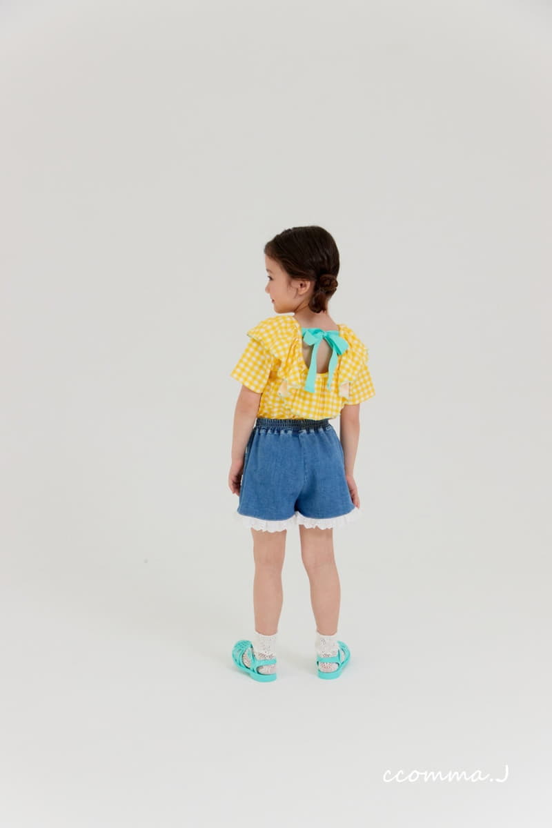 Oda - Korean Children Fashion - #designkidswear - Back Ribbon Check Tee - 4