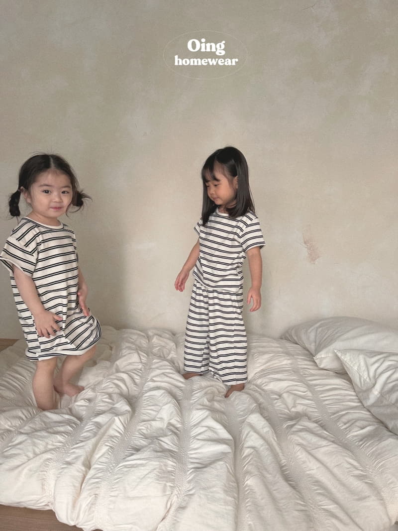 Oing - Korean Children Fashion - #Kfashion4kids - Wik Stripes Top Bottom Set - 7