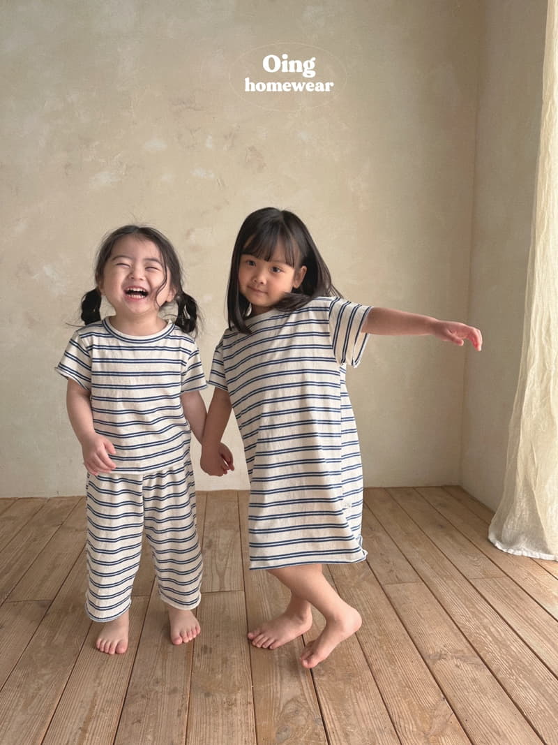 Oing - Korean Children Fashion - #designkidswear - Wik Stripes Top Bottom Set