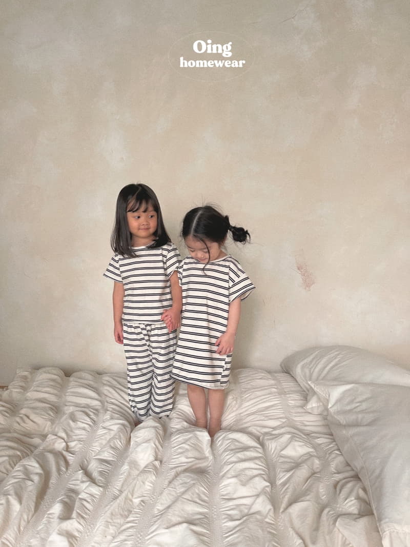 Oing - Korean Children Fashion - #fashionkids - Wik Stripes Top Bottom Set - 4