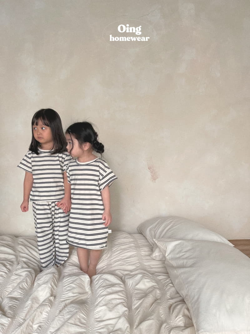 Oing - Korean Children Fashion - #kidsstore - Wik Stripes Top Bottom Set - 5