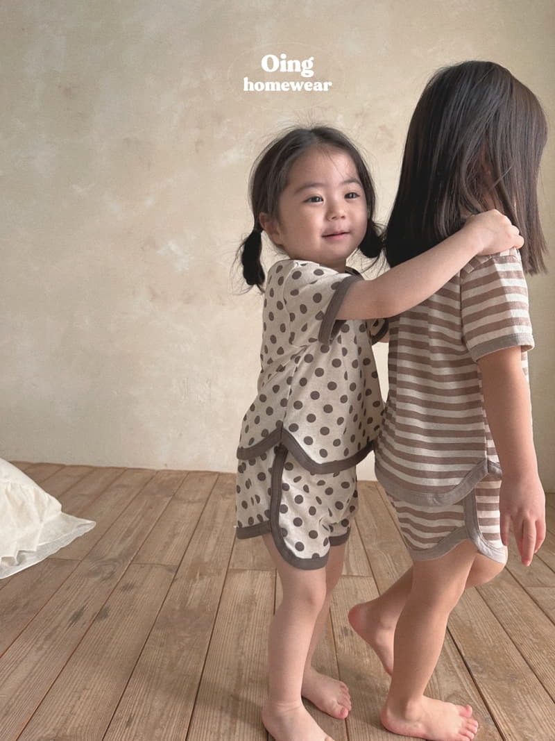 Oing - Korean Children Fashion - #minifashionista - Big Piping Top Bottom Set - 11