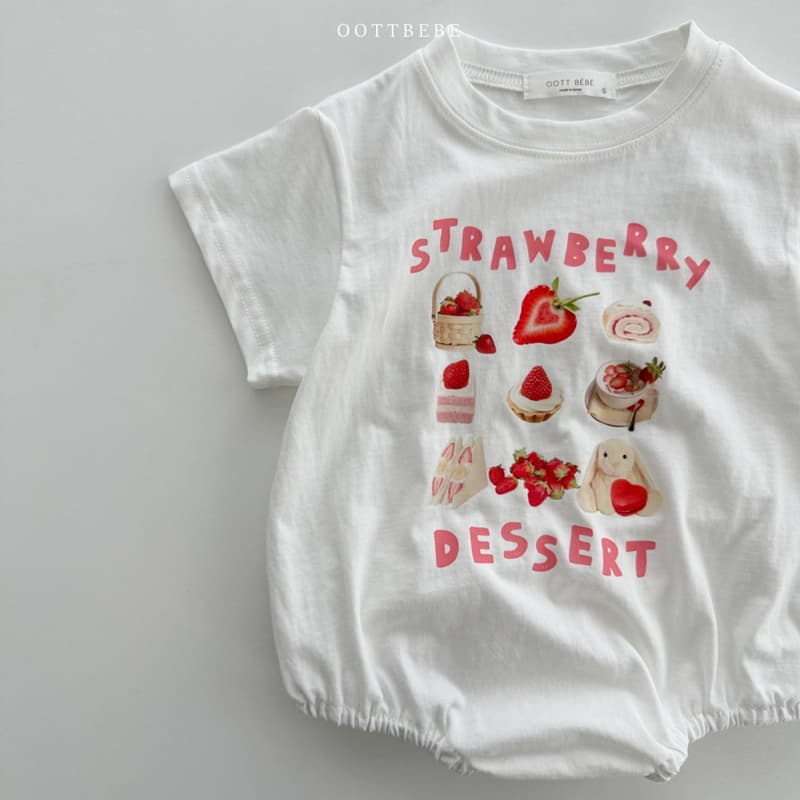 Oott Bebe - Korean Baby Fashion - #babyoninstagram - Strawberry Croissant Bodysuit - 3