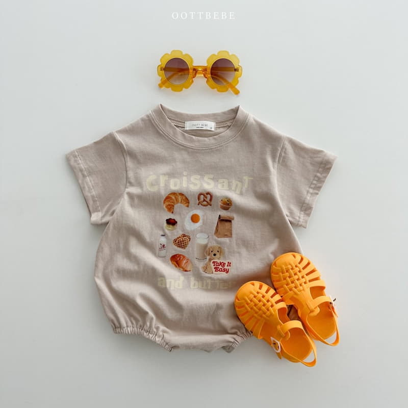 Oott Bebe - Korean Baby Fashion - #babyoutfit - Strawberry Croissant Bodysuit - 6