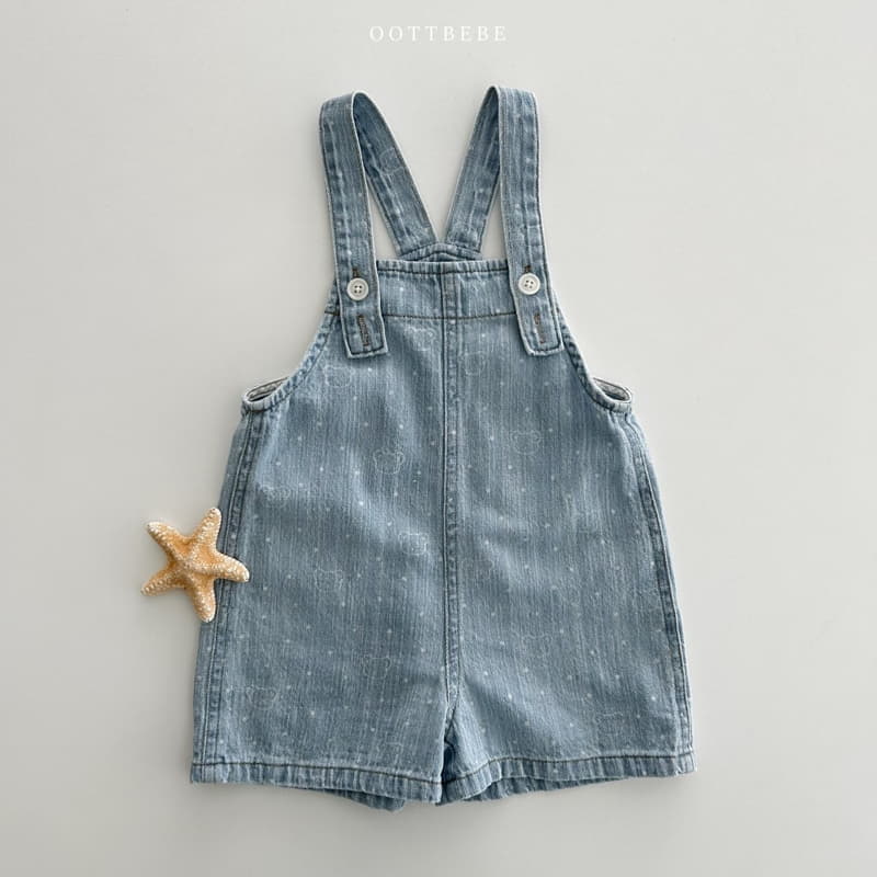 Oott Bebe - Korean Children Fashion - #Kfashion4kids - Bear Bear Denim Overalls - 2