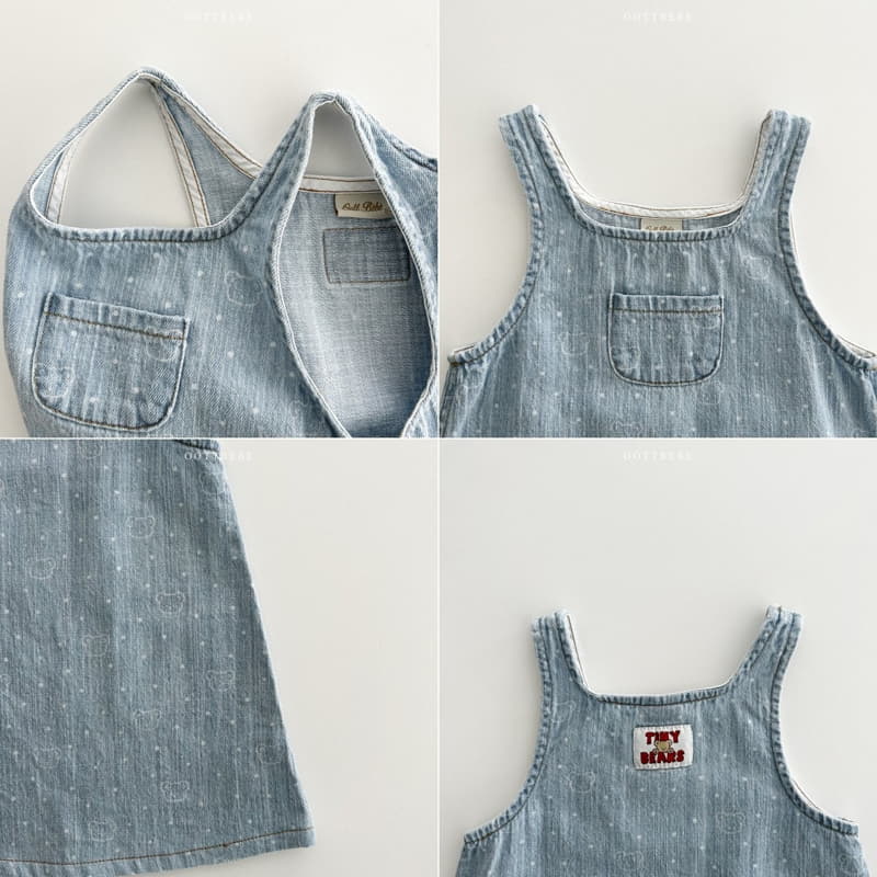 Oott Bebe - Korean Children Fashion - #childofig - Bear Bear Denim One-piece - 9