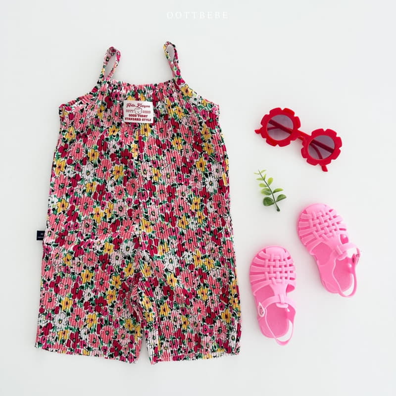 Oott Bebe - Korean Children Fashion - #childofig - Flower Pleats Overalls - 3