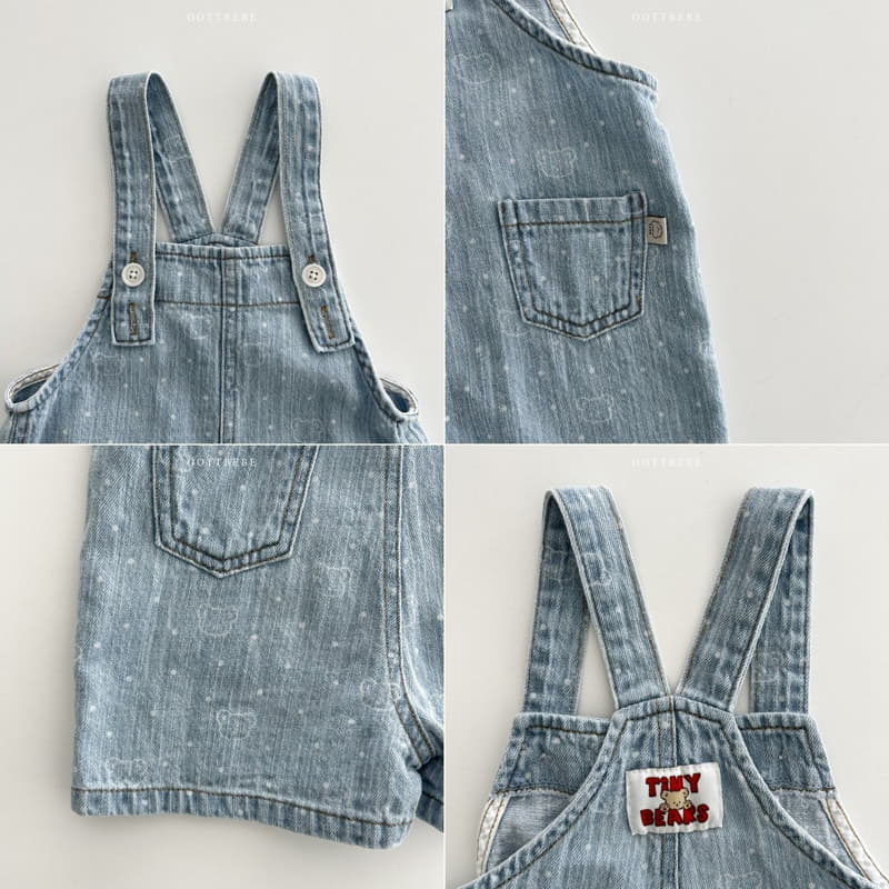 Oott Bebe - Korean Children Fashion - #designkidswear - Bear Bear Denim Overalls - 10