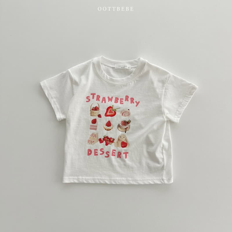 Oott Bebe - Korean Children Fashion - #designkidswear - Strawberry Croissant Tee