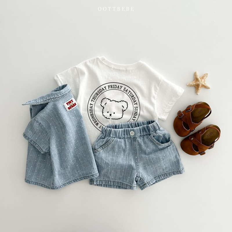 Oott Bebe - Korean Children Fashion - #fashionkids - Bear Bear Denim Shorts - 10