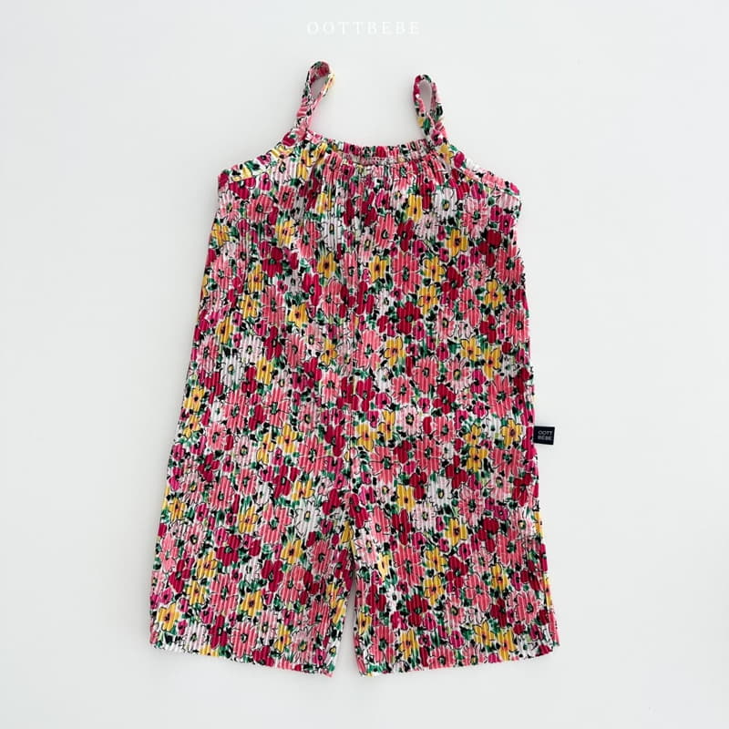 Oott Bebe - Korean Children Fashion - #fashionkids - Flower Pleats Overalls - 7