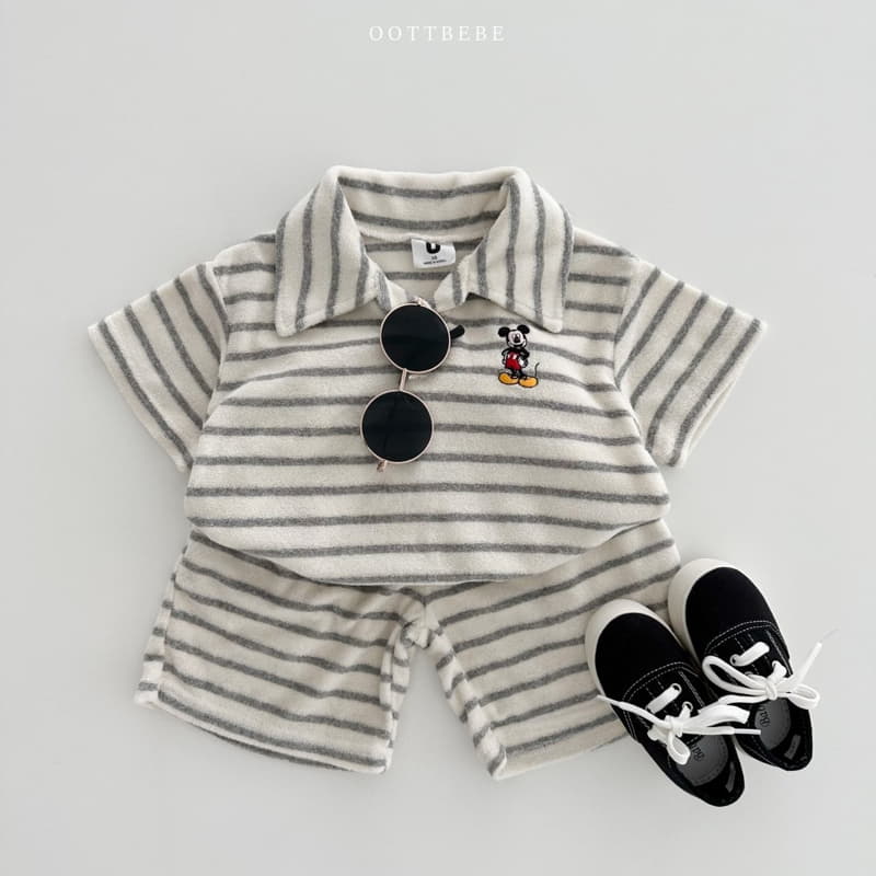 Oott Bebe - Korean Children Fashion - #kidsshorts - Terry Stripes Pants - 7