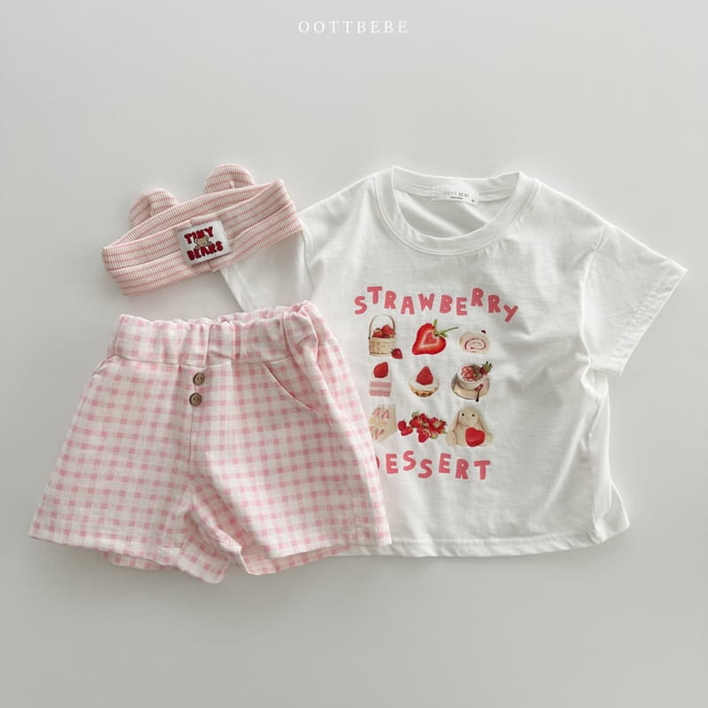 Oott Bebe - Korean Children Fashion - #fashionkids - Strawberry Croissant Tee - 4