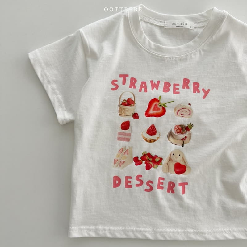 Oott Bebe - Korean Children Fashion - #kidsstore - Strawberry Croissant Tee - 5