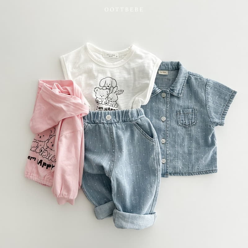 Oott Bebe - Korean Children Fashion - #littlefashionista - Bear Bear Denim Jeans - 2