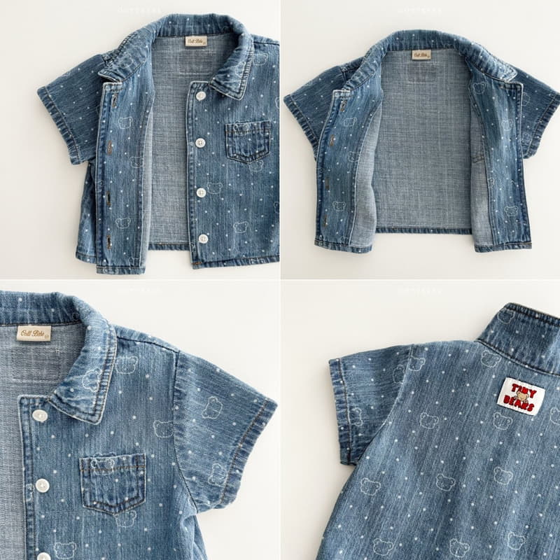 Oott Bebe - Korean Children Fashion - #minifashionista - Bear Bear Denim Shirt - 7