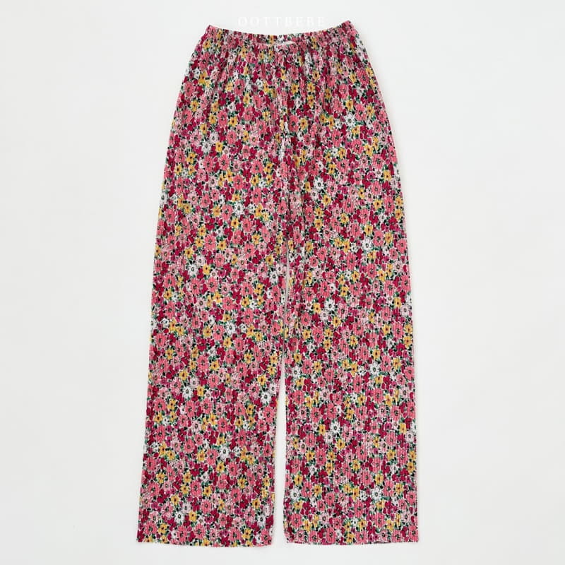 Oott Bebe - Korean Women Fashion - #momslook - Mom Flower Pleats Pants - 4