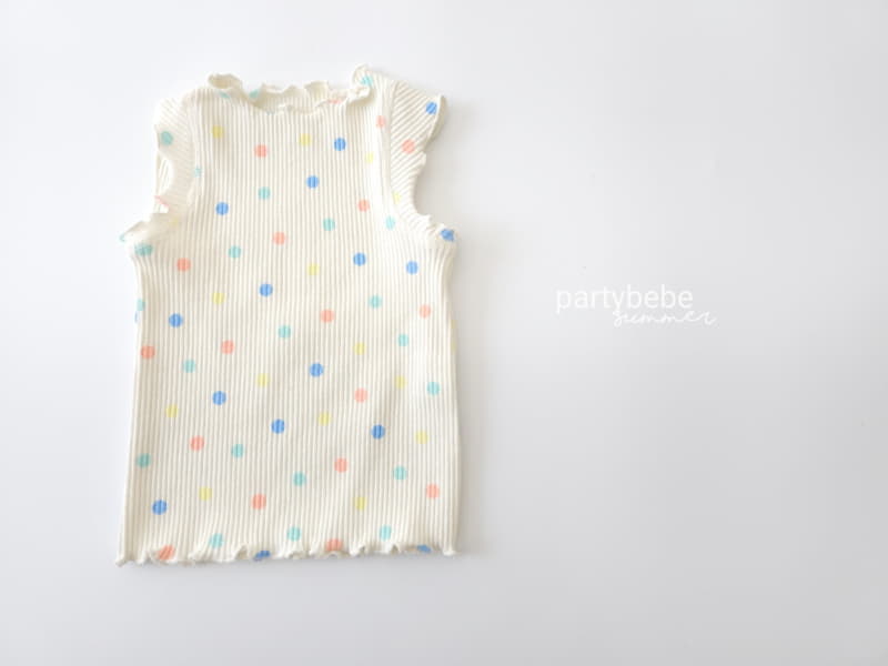 Party Kids - Korean Baby Fashion - #babyfashion - Pong Pong Shoulder Sleeveless - 3