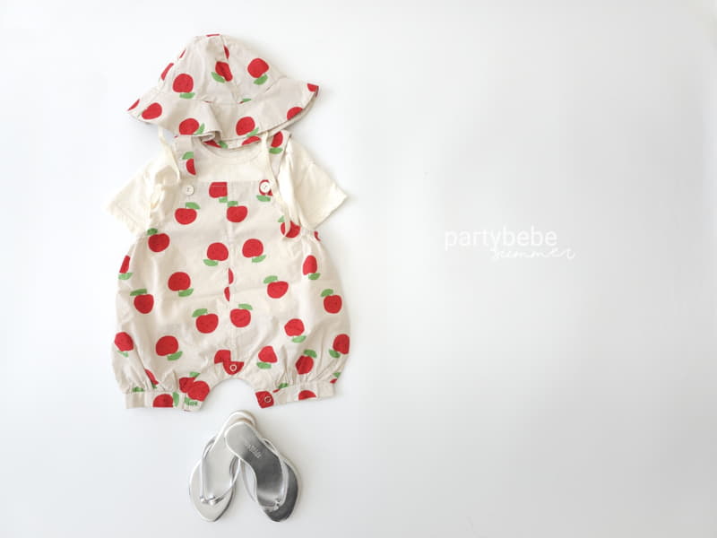 Party Kids - Korean Baby Fashion - #babyfever - Apple Bodysuit with Bucket Hat - 8